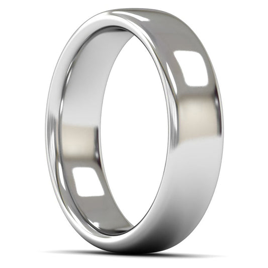 Platinum 950 6mm Heavy Weight Slight Court Wedding Ring