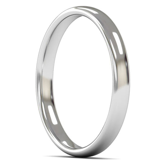 Platinum 950 2.5mm Light Weight Slight Court Wedding Ring