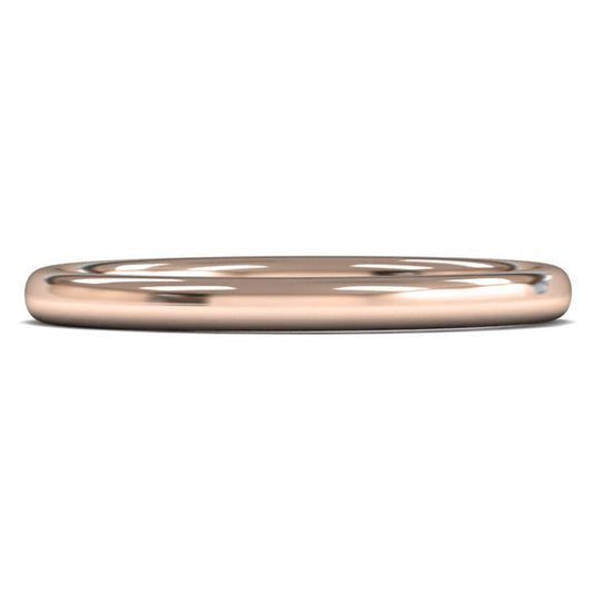 14ct Rose Fairtrade Gold 2mm Medium Weight Slight Court Wedding Ring