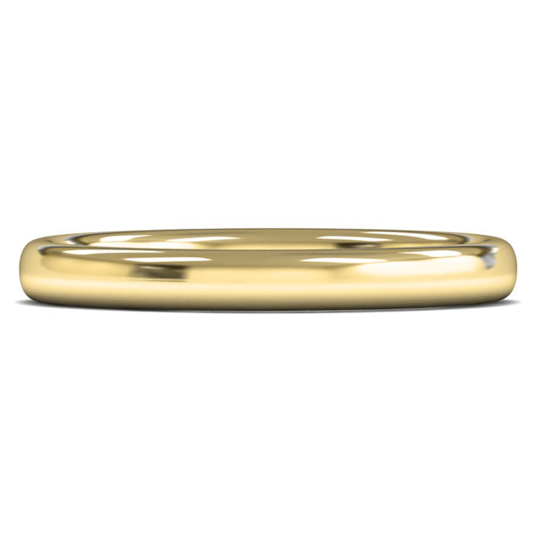 9ct Yellow Gold 2.5mm Medium Weight Slight Court Wedding Ring
