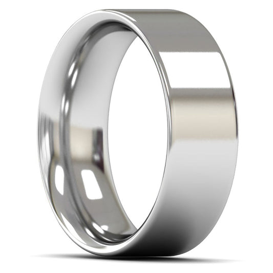 Palladium 950 8mm Heavy Weight Flat Court Wedding Ring