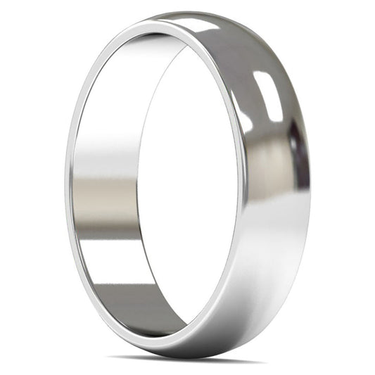 Palladium 500 5mm Light Weight D Shape Wedding Ring