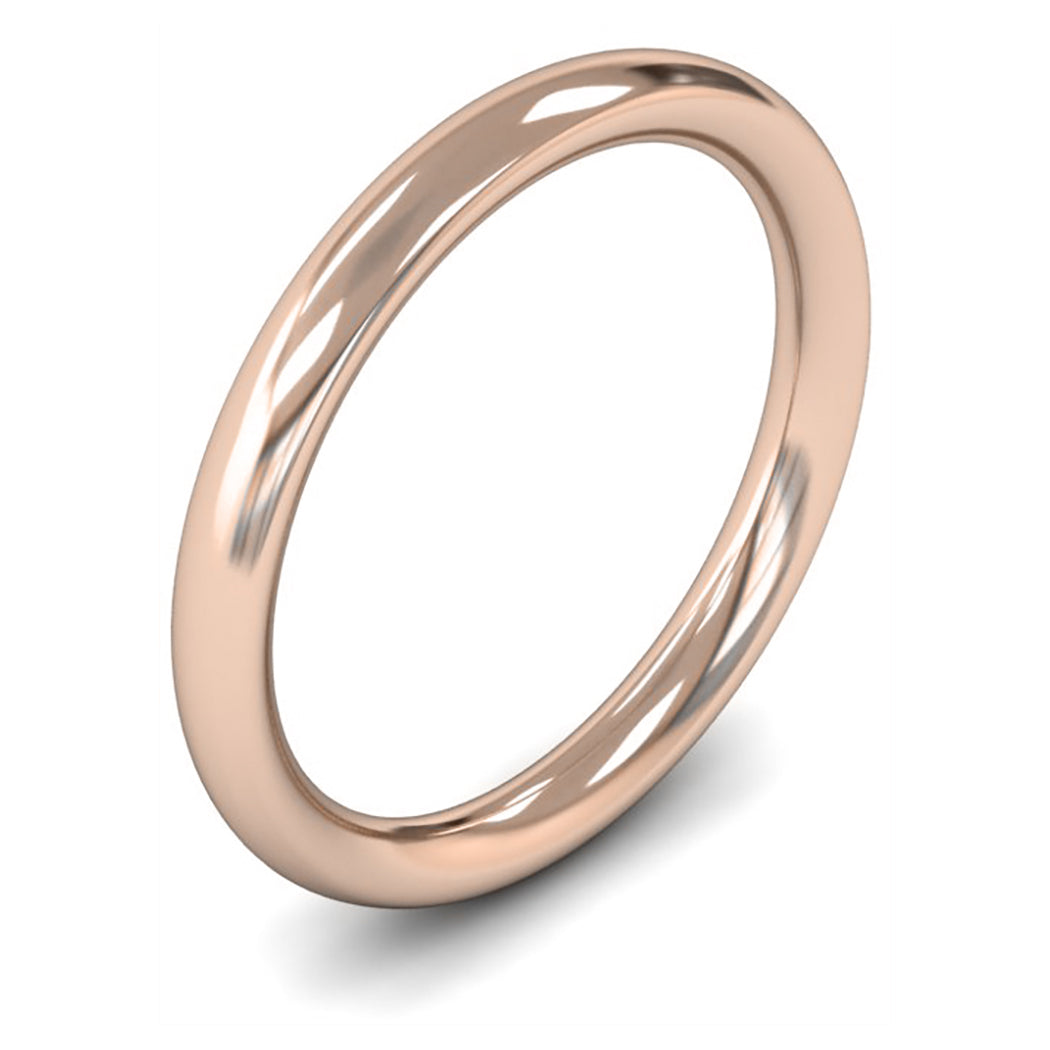 9ct Rose Gold 2.5mm Heavy Weight Traditional Court Wedding Ring