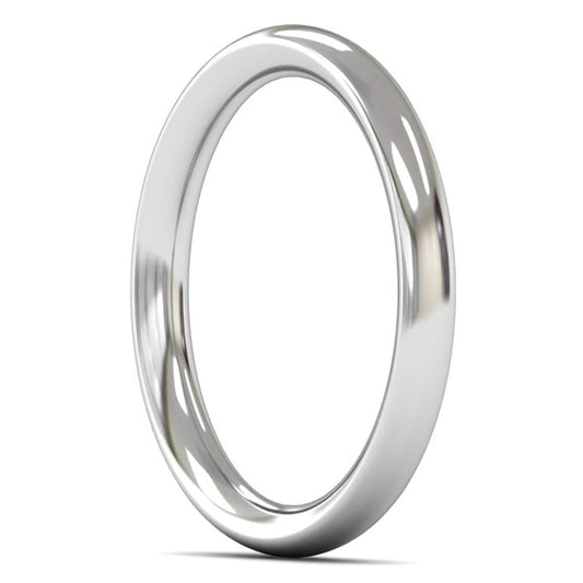 9ct White Fairtrade Gold 2.5mm Heavy Weight Traditional Court Wedding Ring