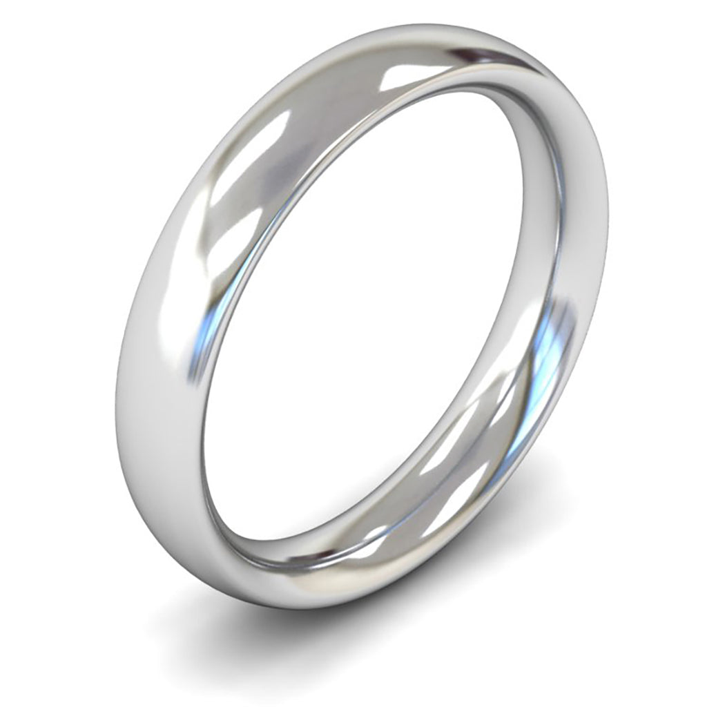 14ct White Gold 4mm Heavy Weight Traditional Court Wedding Ring