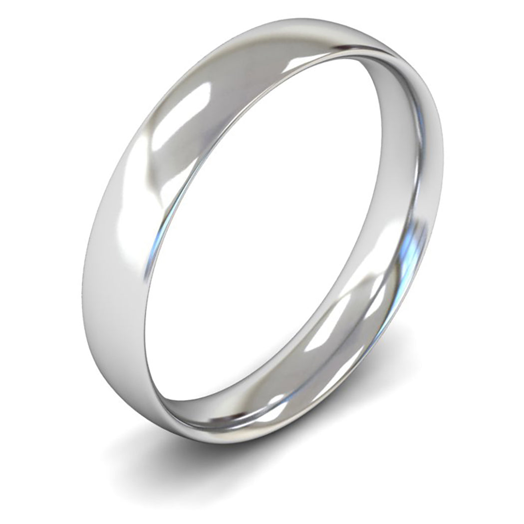 Platinum 950 4mm Light Weight Traditional Court Wedding Ring