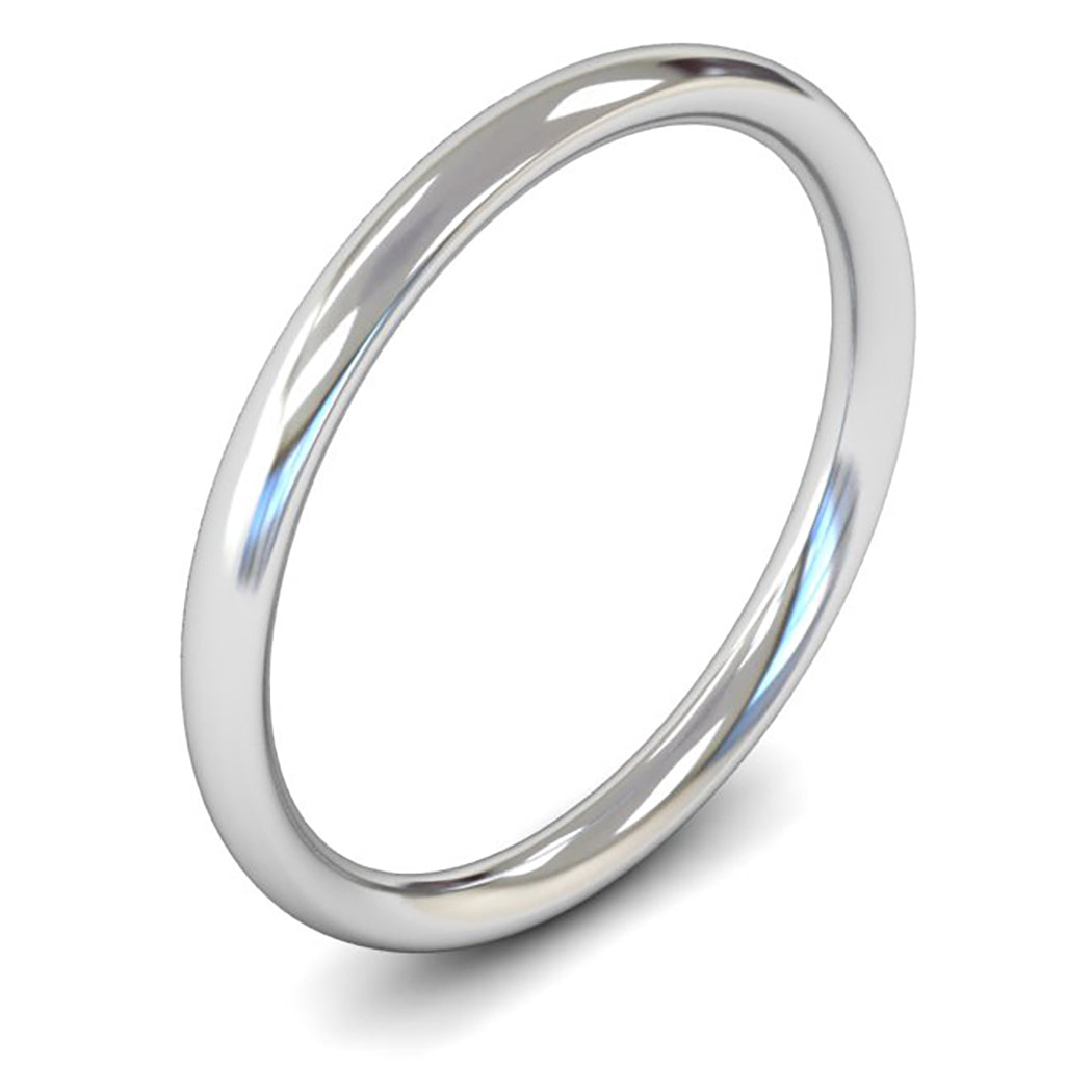 Palladium 950 2mm Medium Weight Traditional Court Wedding Ring