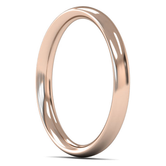 9ct Rose Fairtrade Gold 2.5mm Medium Weight Traditional Court Wedding Ring