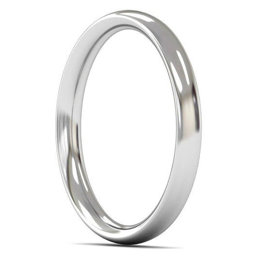 9ct White Gold 2.5mm Medium Weight Traditional Court Wedding Ring