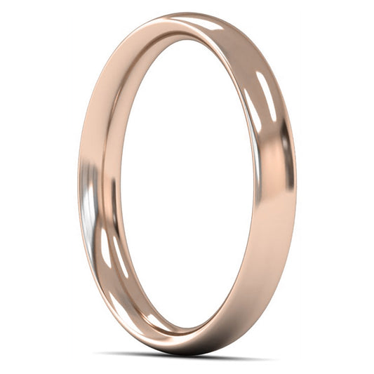 14ct Rose Gold 3mm Medium Weight Traditional Court Wedding Ring