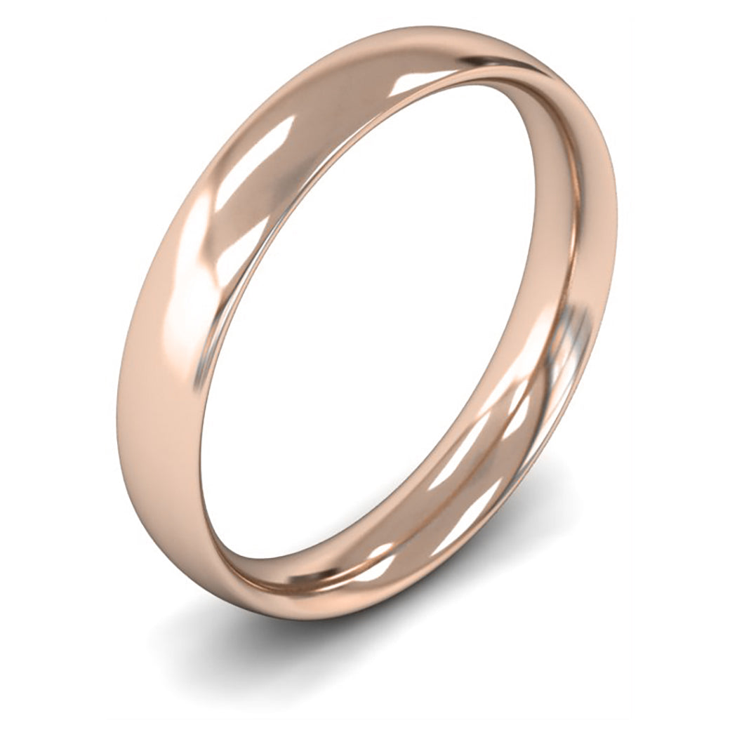 9ct Rose Gold 4mm Medium Weight Traditional Court Wedding Ring