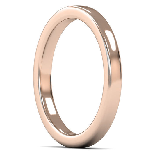 14ct Rose Gold 2.5mm Heavy Weight Cushion Court Wedding Ring