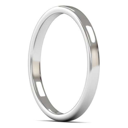 Palladium 500 2mm Light Weight Cushion Court Wedding Ring