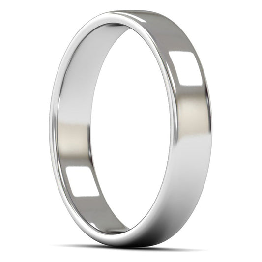 Palladium 500 4mm Light Weight Cushion Court Wedding Ring