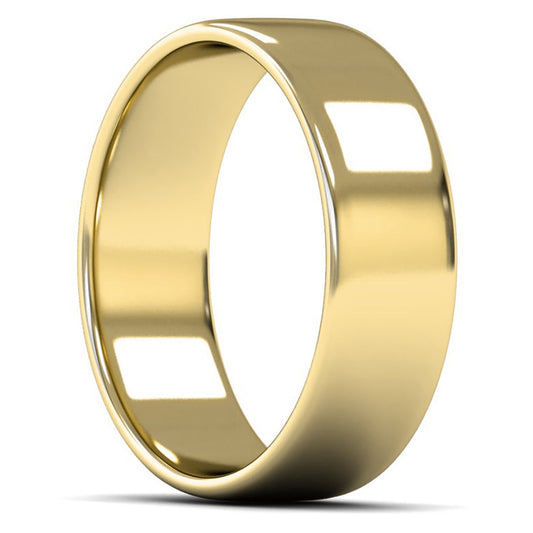 14ct Yellow Gold 7mm Light Weight Cushion Court Wedding Ring