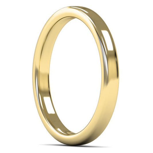 14ct Yellow Fairtrade Gold 2.5mm Medium Weight Cushion Court Wedding Ring