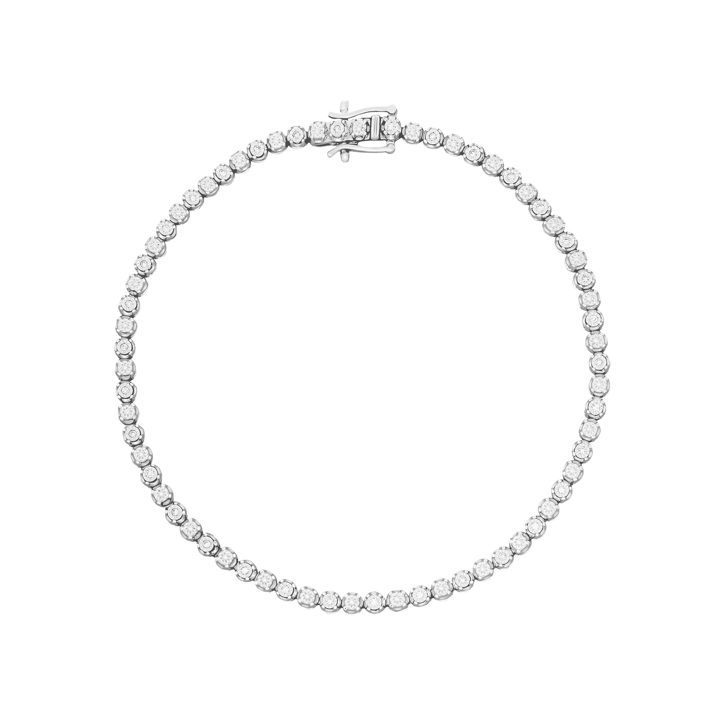 Diamond Set Tennis Bracelet in 9ct White Gold
