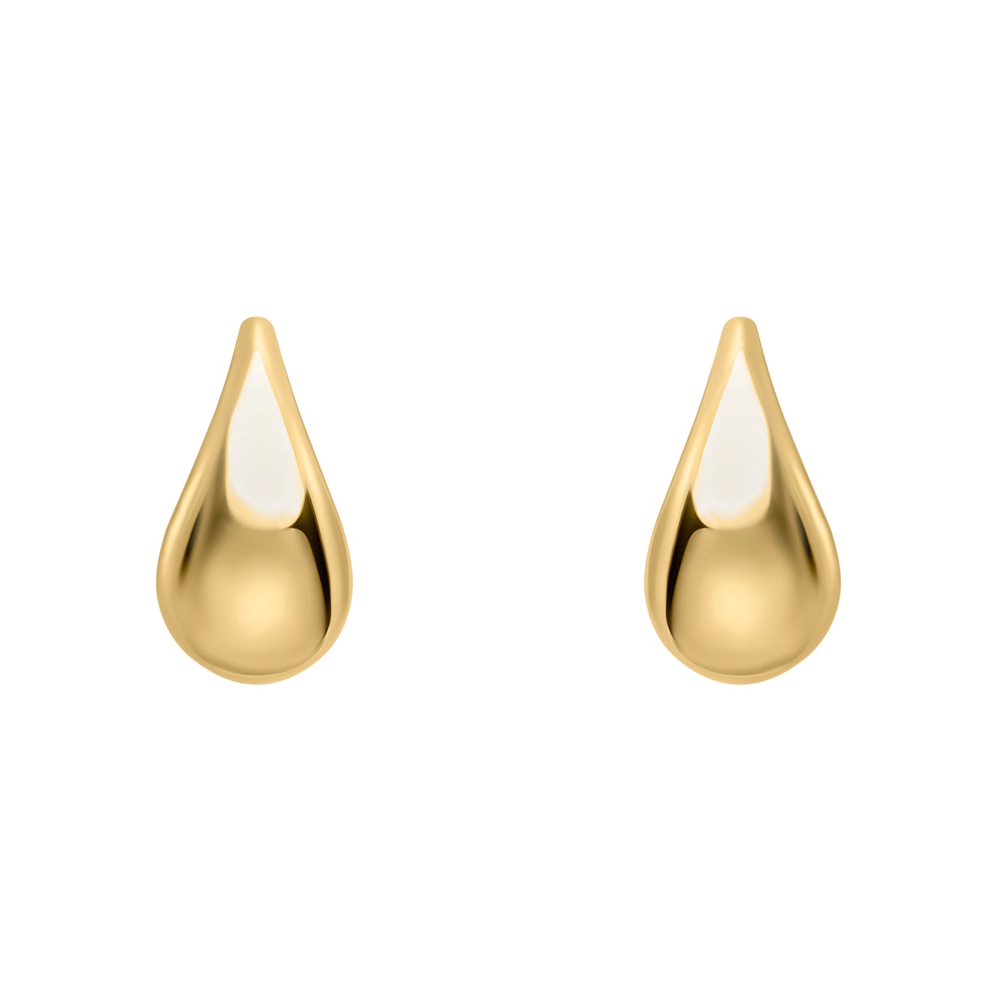 Plain Teardrop Stud Earrings in 9ct Gold