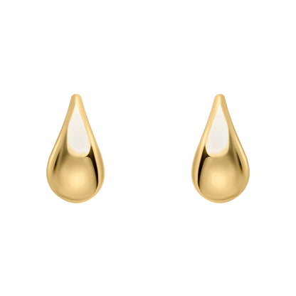 Plain Teardrop Stud Earrings in 9ct Gold