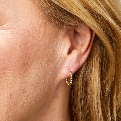 Ball Hoop Earrings in 9ct Gold