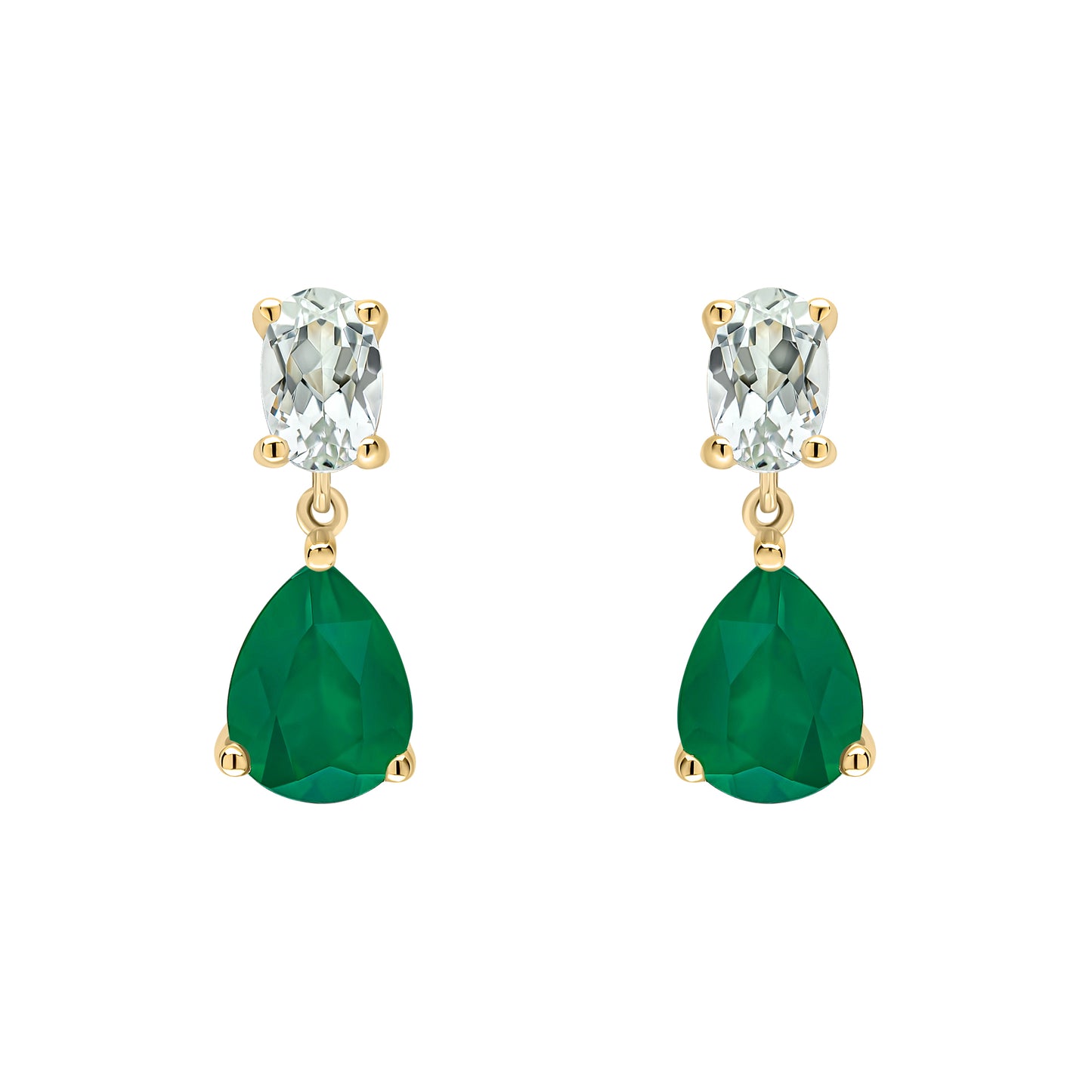 Toi et Moi Amethyst and Onyx Drop Earrings in 9ct Gold