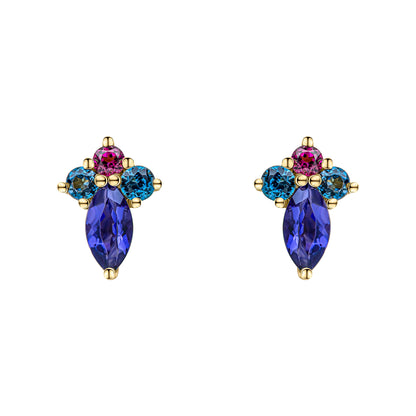 Barcelona Cluster Stud Earrings in 9ct Gold