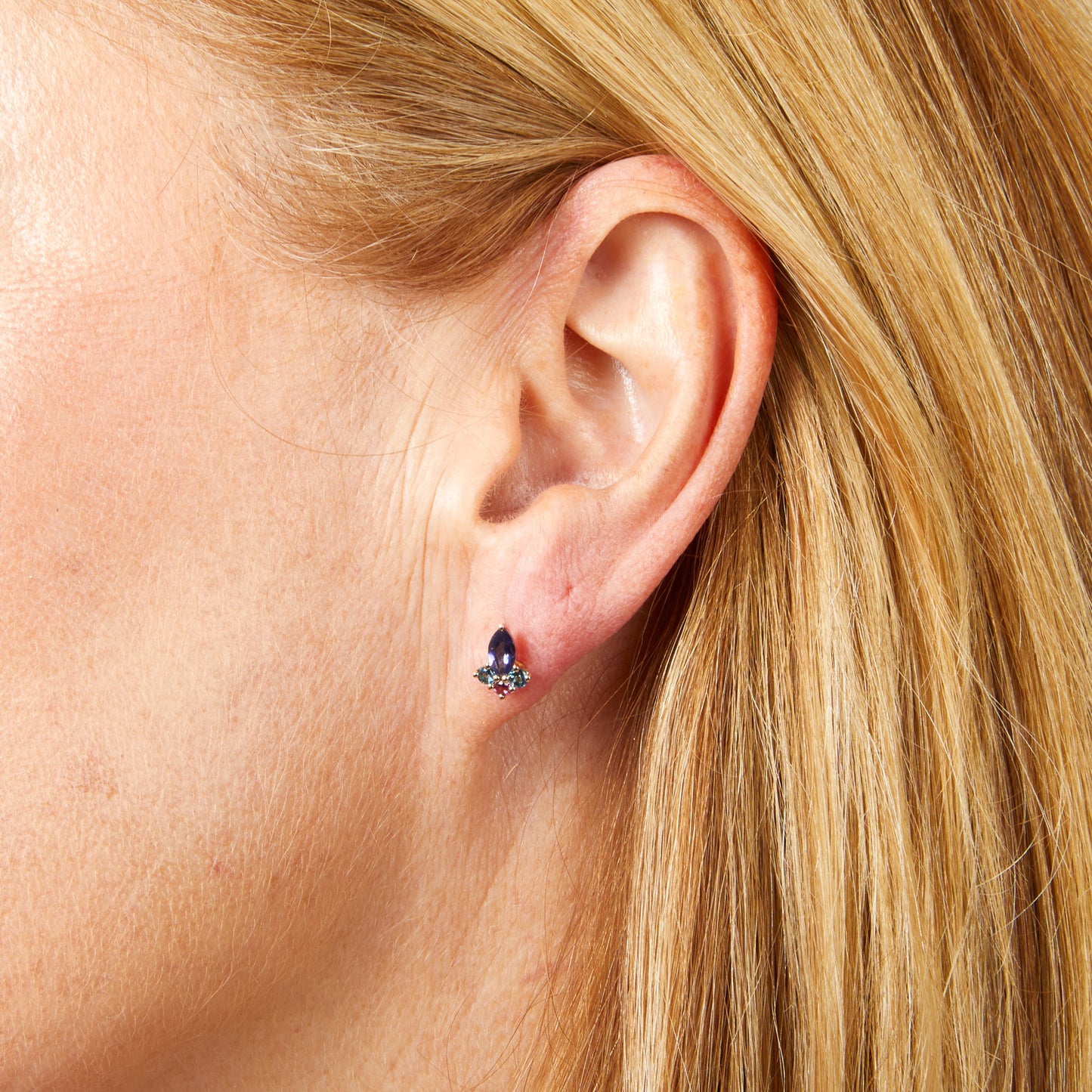 Barcelona Cluster Stud Earrings in 9ct Gold
