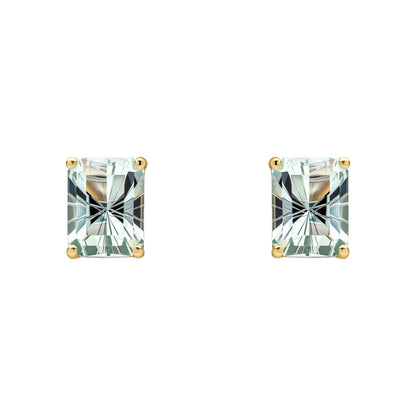 Octagonal Fancy Cut Amethyst Stud Earrings in 9ct Gold