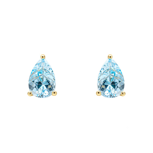 Pear Cut Topaz Stud Earrings in 9ct Gold