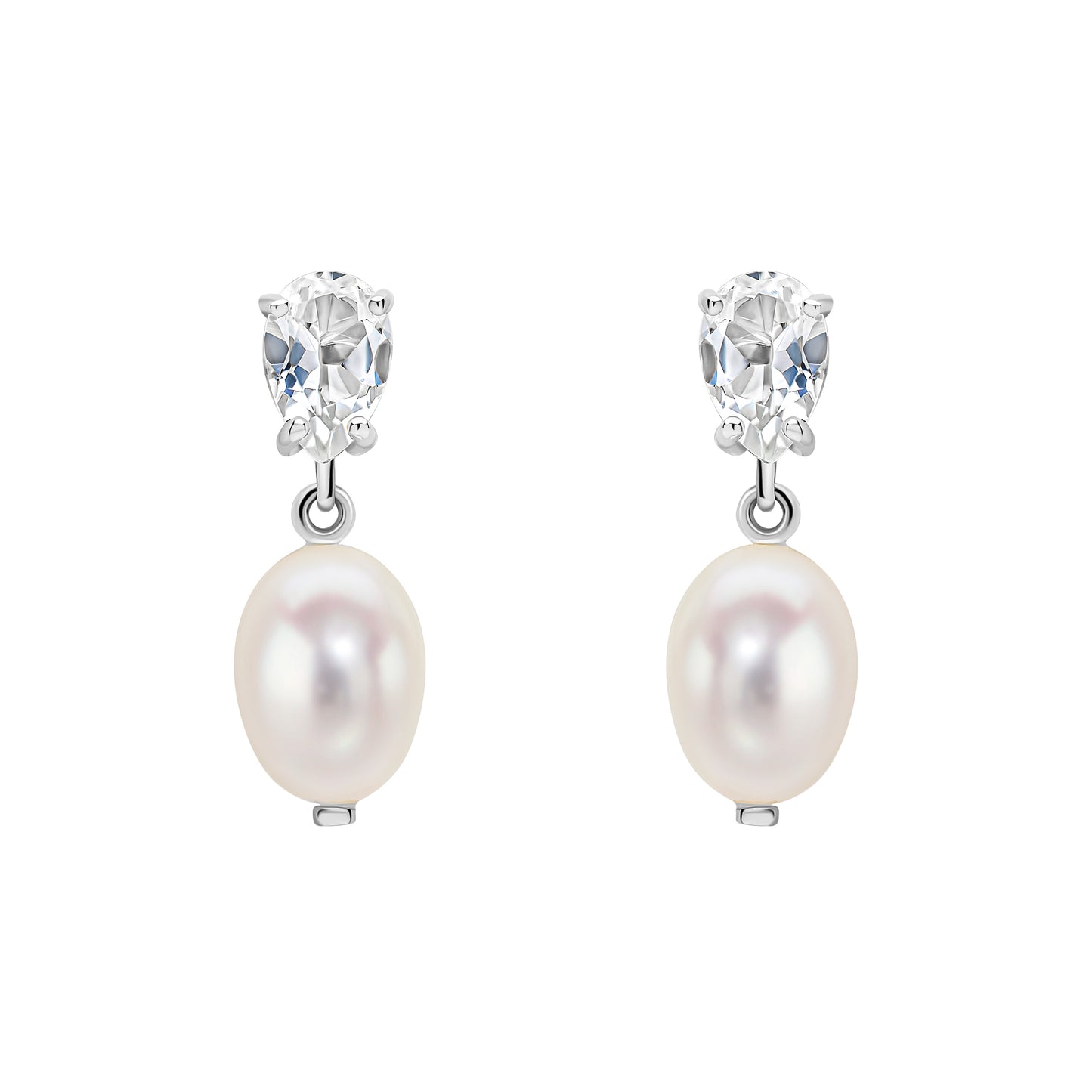 Baroque Pearl and Topaz Drop Earrings in 9ct Gold