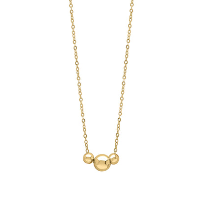 Trilogy Ball Chain Necklace in 9ct Gold