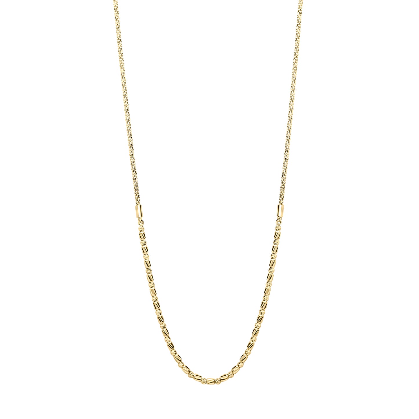 Diamond Cut Bead Bar Necklace in 9ct Gold