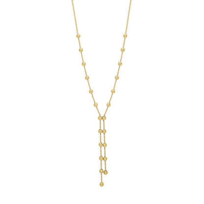 Ball Chain Lariat Necklace in 9ct Gold