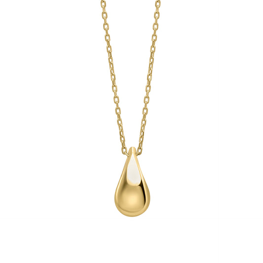Plain Teardrop Necklace in 9ct Gold