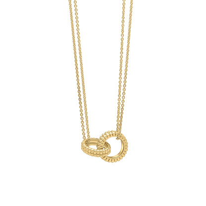 Ridged Texture Interlinking Necklace in 9ct Gold