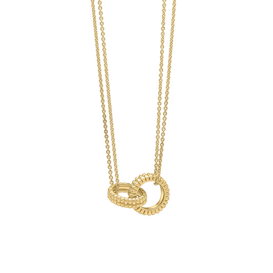 Ridged Texture Interlinking Necklace in 9ct Gold