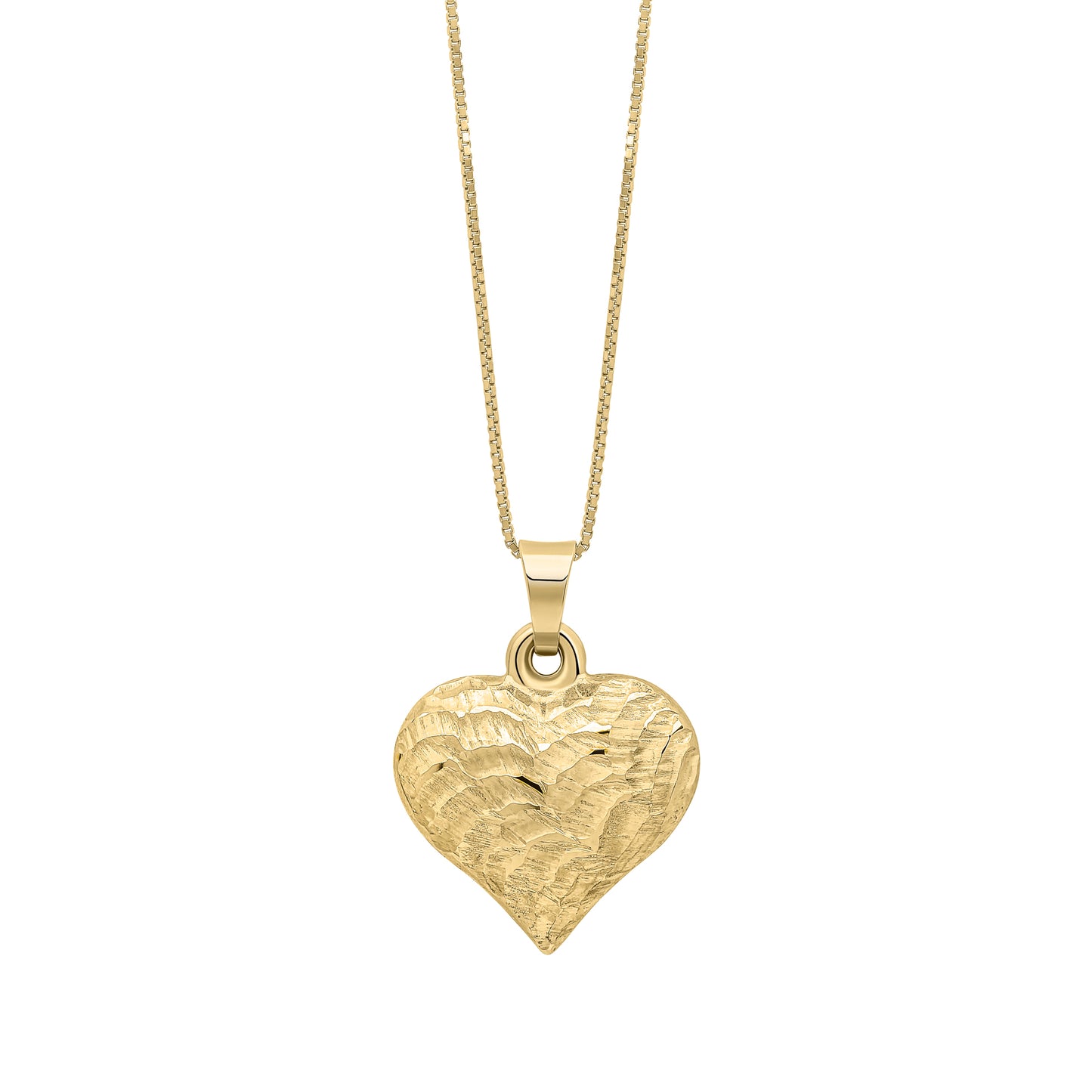 Heart Ripple Texture Pendant in 9ct Yellow Gold (Without Chain)