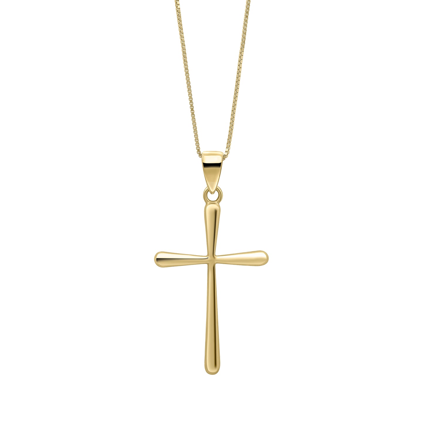 Tapered Cross Pendant in 9ct Yellow Gold (Without Chain)