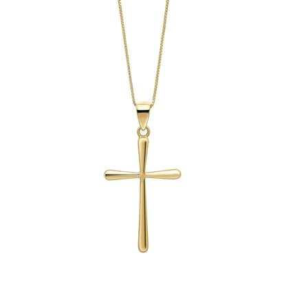 Tapered Cross Pendant in 9ct Yellow Gold (Without Chain)
