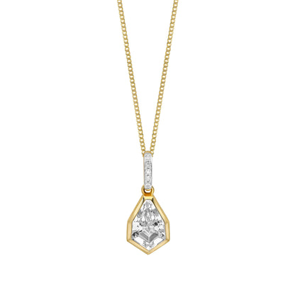 Shield Cut Topaz Pendant in 9ct Yellow Gold (Without Chain)