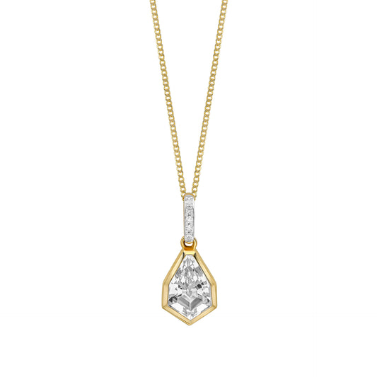 Shield Cut Topaz Pendant in 9ct Yellow Gold (Without Chain)
