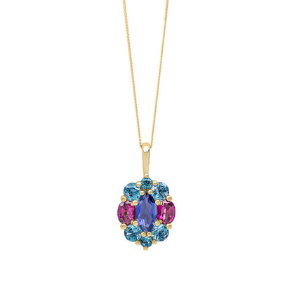Barcelona Cluster Pendant in 9ct Yellow Gold (Without Chain)