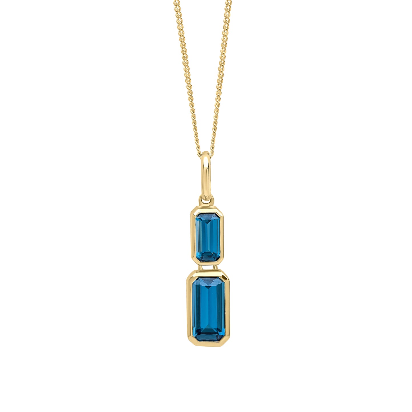 Elongated Topaz Pendant in 9ct Yellow Gold (Without Chain)