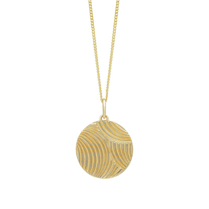 Diamond Cut Ripple Pendant in 9ct Yellow Gold (Without Chain)