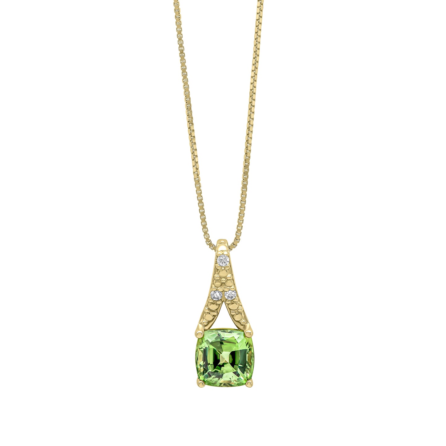 Rose Cut Sapphire and Diamond Pendant in 9ct Yellow Gold (Without Chain)
