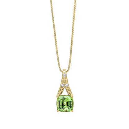 Rose Cut Sapphire and Diamond Pendant in 9ct Yellow Gold (Without Chain)