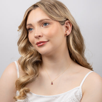 Chunky Border Ruby Pendant in 9ct Gold (Without Chain)