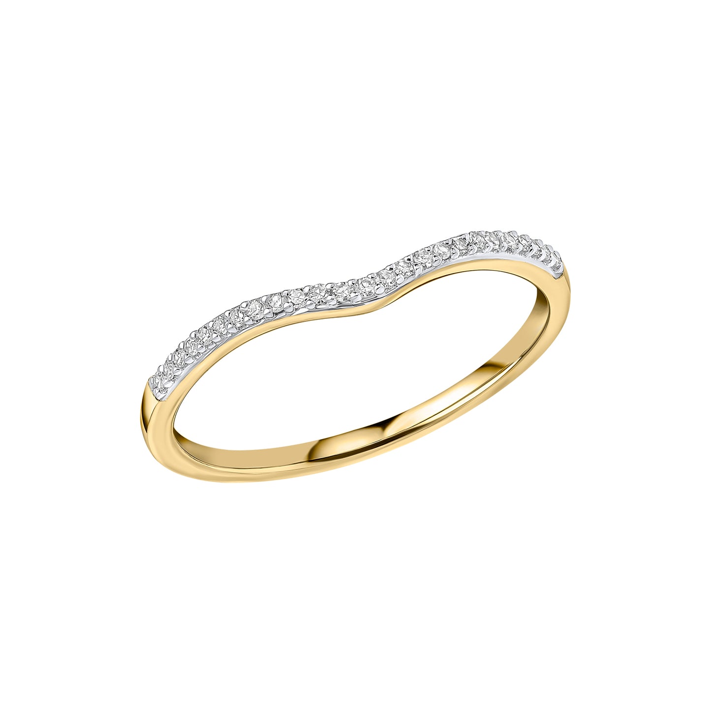 Diamond Set V Shaped Ring in 9ct Yellow Gold