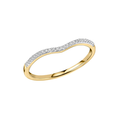 Diamond Set V Shaped Ring in 9ct Yellow Gold
