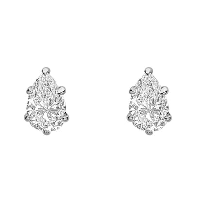 Pear-Cut Lab-Grown Diamond Stud Earrings in Recycled 9ct White Gold